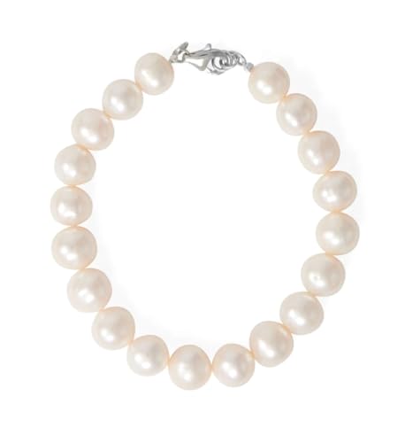 Cultured Freshwater Pearl Bracelet with 9.5mm Pearls, 8-inch
