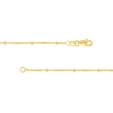 14k Yellow Gold Diamond-cut Saturn Satellite Curb Chain 2mm, 18-inch