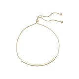 Bolo Bracelet with Box Chain and Bar Gold-plated Sterling Silver Adjustable