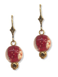Glow in the Dark Earrings Red Handmade Lampwork Glass Dangles