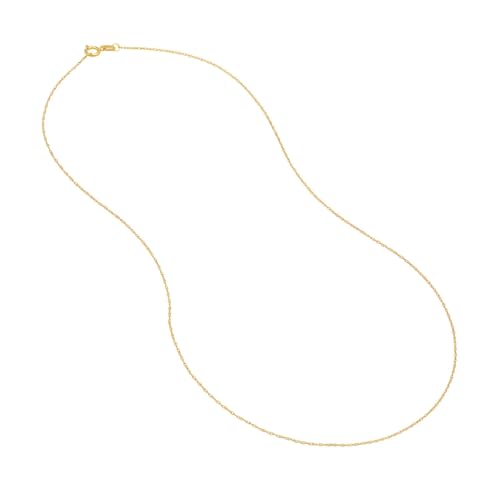 10k Yellow Gold. 08mm Rope Chain Necklace