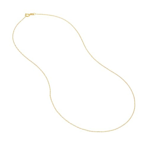 10k Yellow Gold. 08mm Rope Chain Necklace