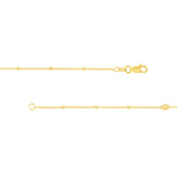 Long Necklace Yellow Gold-plated Sterling Silver with Station Diamond-cut Beads