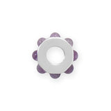 AzureBella Jewelry Wheel Bead Charm with Genuine Amethyst Rhodium on Sterling Silver