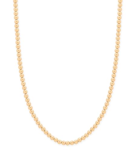 AzureBella Jewelry 14k Gold-filled Bead Necklace Adjustable Length with 4mm Beads