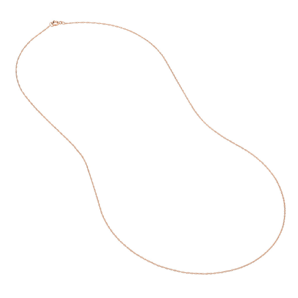 10k White Gold Rope Chain Necklace .07mm