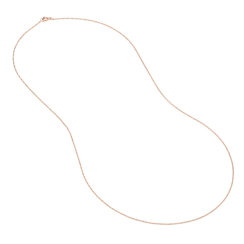 10k White Gold Rope Chain Necklace .07mm