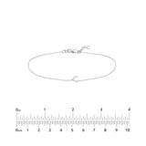 Mini Wishbone Bracelet Rhodium on Sterling Silver Cubic Zirconia