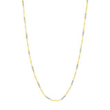 14k Gold Two-tone Singapore Flat Saturn Chain, 16-inch