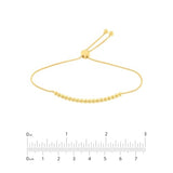 14k Yellow Gold Bolo Bracelet with Beads Adjustable
