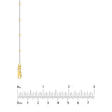 14k Two-tone White and Yellow Gold Satellite Bead Curb Chain Anklet Ankle Bracelet