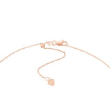 14k Rose Gold Choker Necklace with Staple Bar and Genuine Diamond - Adjustable Length
