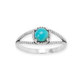 Reconstituted Turquoise Rope Split Band Ring