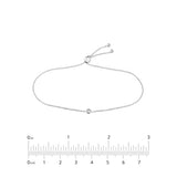 14k White Gold Genuine Diamond Lariat Bolo Bracelet Adjustable Length