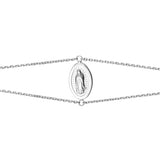 Virgin Mary Catholic Charm Necklace Rhodium Plated Sterling Silver