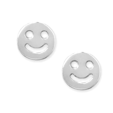 Sterling Silver Smiley Face Stud Earrings 5mm