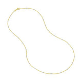 14k Two-Tone White and Yellow Gold Barrel Saturn Chain Necklace