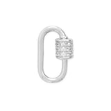Charm Necklace Carabiner Style Adapter Pendant with Cubic Zirconia Accents