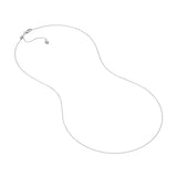 10k White Gold Cable Chain Necklace with Sliding Adjustable Bead