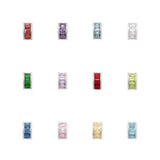 Sterling Silver Birthstone-colored Cubic Zirconia Wheel Bead Charm