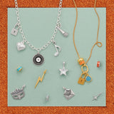 Gold-plated Orange Glitter Dotted Wheel Bead Charm