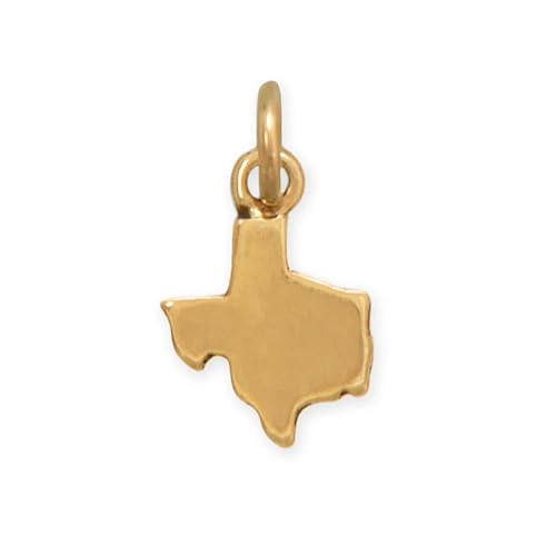 State of Texas Charm Antique Gold-plated Silver