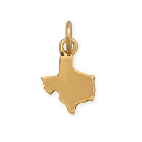 State of Texas Charm Antique Gold-plated Silver