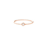 14k Rose Gold Stackable Ring with Genuine Diamond