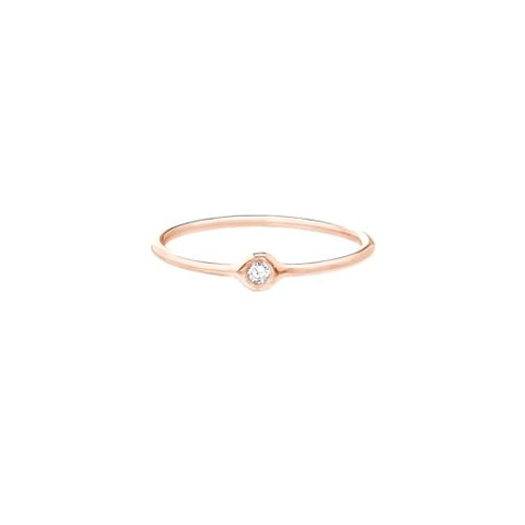 14k Rose Gold Stackable Ring with Genuine Diamond