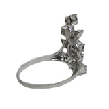 Flower and Vine Ring with Cubic Zirconia Sterling Silver