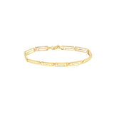14k Yellow Gold Greek Key Link Bracelet Mens or Womens 7.75 inches