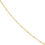 14k Two-tone White and Rose Gold Dorica Twist Chain 020 Gauge 1.35mm Wide