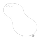 14k White Gold Cut-out Cross Disk Necklace on Rope Chain Adjustable Length