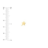 Polished Shooting Star Stud Earrings 14k Yellow Gold