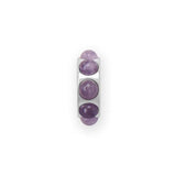 AzureBella Jewelry Wheel Bead Charm with Genuine Amethyst Rhodium on Sterling Silver