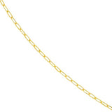 14k Yellow Gold Paper Clip Chain 1.7mm Diamond-cut Links, 20-inch