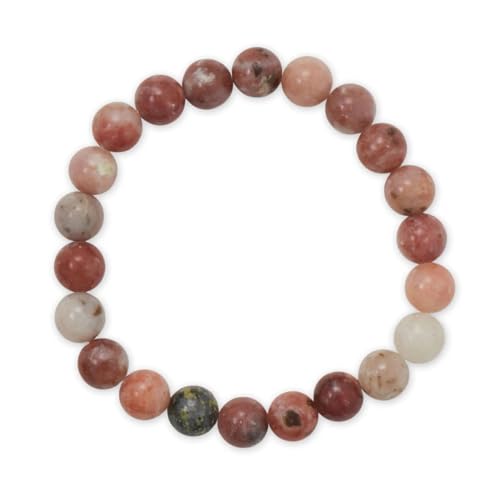 Plum Blossom Jade Beaded Stretch Bracelet with 8mm Stones