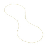 Long Station Necklace Gold-plated Sterling Silver Cubic Zirconia, 36-inch