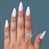 Circle Ring Floating Rainbow Moonstone and Cubic Zirconia 14 Karat Gold-plated Silver