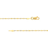 14k Two-tone White and Rose Gold Dorica Twist Chain 020 Gauge 1.35mm Wide