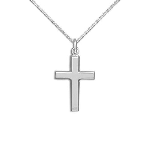 Polished Cross Necklace Sterling Silver
