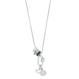 Charm Necklace Carabiner Style Adapter Pendant with Cubic Zirconia Accents