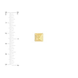10k Yellow Gold Puffed Triangle Pyramid Stud Earrings 7mm Diamond-cut