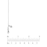 10k White Gold Cable Chain Necklace with Sliding Adjustable Bead