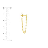 14K Yellow Gold High Polish Disk Front Back Earrings