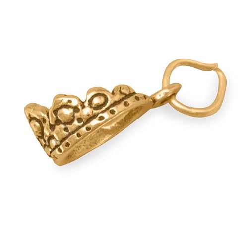 AzureBella Jewelry Tiara Crown Charm Gold-plated Sterling Silver