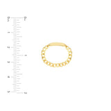 14k Yellow Gold Curb Chain Ring with Plain ID Plate Tag