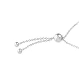 14k White Gold Genuine Diamond Lariat Bolo Bracelet Adjustable Length