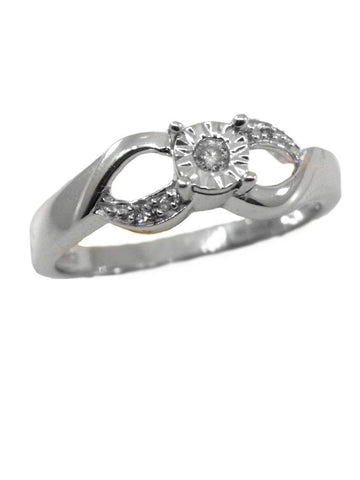 Genuine Diamond Promise Ring 10k White Gold