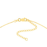 14k Yellow Gold Matchstick Y-style Necklace with Diamond Accent Adjustable Length